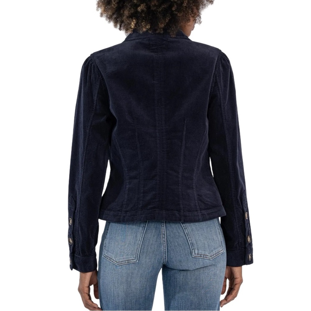 Kut from the Kloth Kyra Stretch Cotton Dark Blue Corduroy Jacket Size XS - Picture 5 of 13